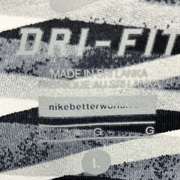 NIKE Dri Fit Black White Criss Cross Tights Leggings Large - Picture 6 of 7